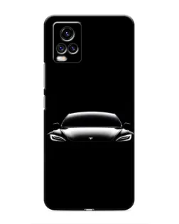 Чехол для Vivo V20 с картинкой «Фары Tesla Night»