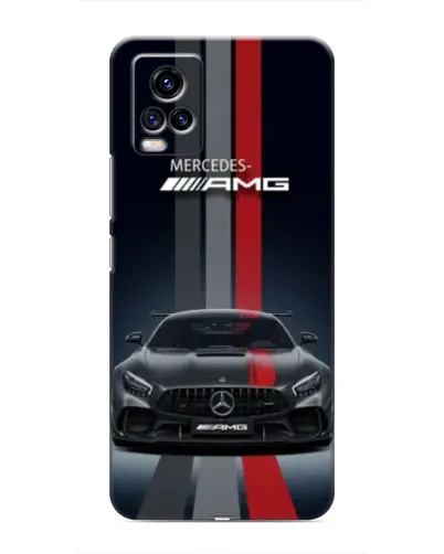 Чехол для Vivo V20 с картинкой «Mercedes — белый карбон»
