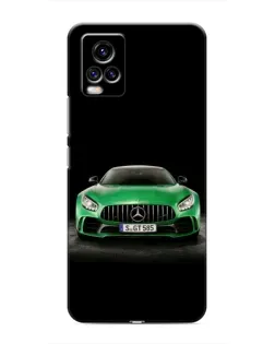 Чехол для Vivo V20 с картинкой «Mercedes — неоновый лого»