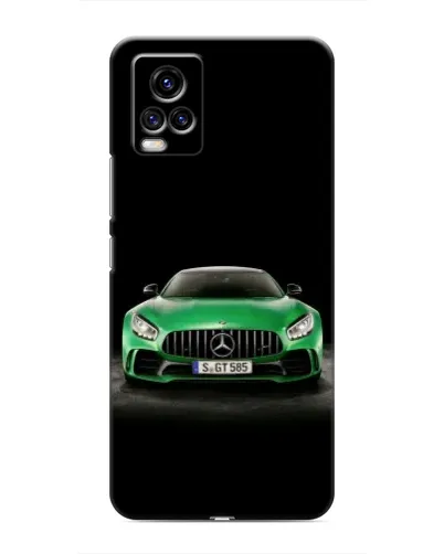 Чехол для Vivo V20 с картинкой «Mercedes — неоновый лого»