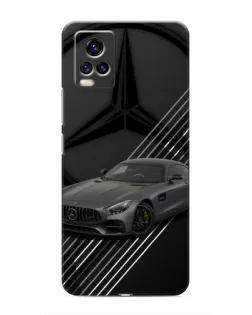 Чехол для Vivo V20 с картинкой «Mercedes AMG — графика»