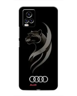 Чехол для Vivo V20 с картинкой «Графика — пантера и Audi»