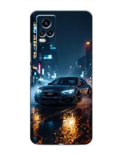 Чехол для Vivo V20 с картинкой «Ночной город и Audi»