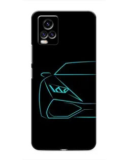 Чехол для Vivo V20 с картинкой «Голубой силуэт Lamborghini» Чехол для Vivo V20 с картинкой «Голубой силуэт Lamborghini»