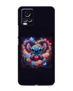 Чехол для Vivo V20 с картинкой «Stitch в цветах»