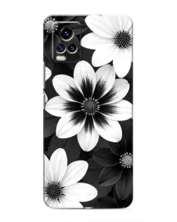 Чехол для Vivo V20 с картинкой «Монохромные астры»