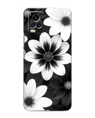 Чехол для Vivo V20 с картинкой «Монохромные астры»