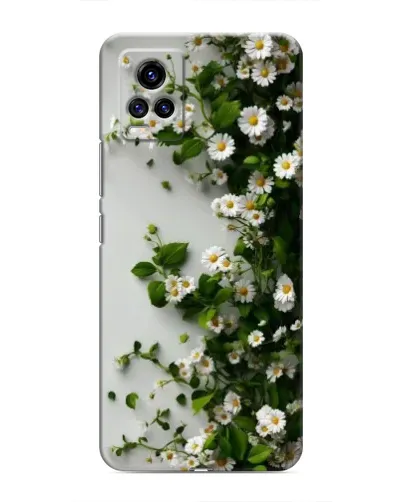 Чехол для Vivo V20 с картинкой «Ветка мелких белых цветов»