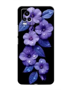 Чохол для Vivo V20 з картинкою «Фіолетові квіти з росою»