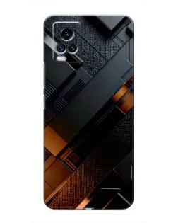 Чехол для Vivo V20 с картинкой «Черные геометрические блоки»