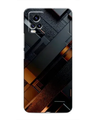 Чехол для Vivo V20 с картинкой «Черные геометрические блоки»