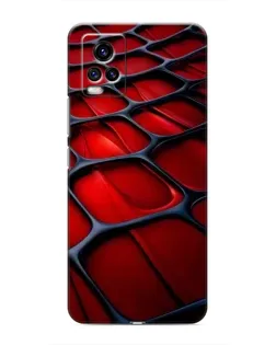 Чехол для Vivo V20 с картинкой «Красная глянцевая сетка»