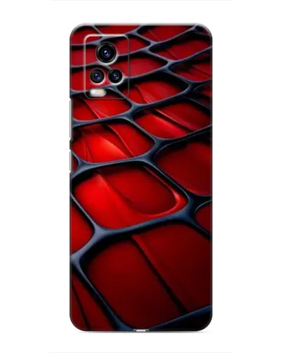 Чехол для Vivo V20 с картинкой «Красная глянцевая сетка»
