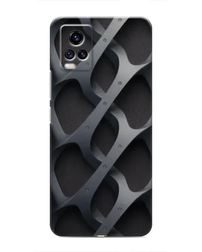 Чехол для Vivo V20 с картинкой «Объемное серое плетение»