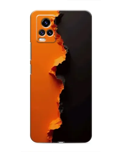 Чехол для Vivo V20 с картинкой «Оранжевый разлом»