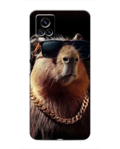 Чехол для Vivo V20 с картинкой «Капибара золотая цепь»