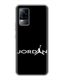 Чехол для Vivo V21 с картинкой «Jordan White Logo»