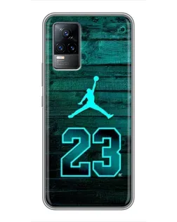 Чехол для Vivo V21 с картинкой «Jordan Cyan 23»