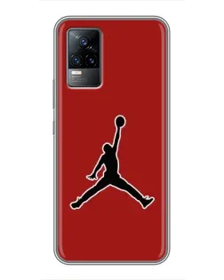 Чехол для Vivo V21 с картинкой «Jordan Red Back»