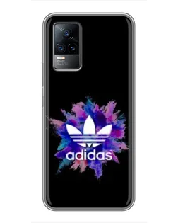Чехол для Vivo V21 с картинкой «Взрыв красок Adidas»
