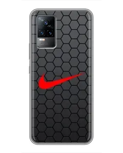Чехол для Vivo V21 с картинкой «Nike — карбоновая сетка» Чехол для Vivo V21 с картинкой «Nike — карбоновая сетка»