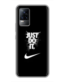 Чехол для Vivo V21 с картинкой «Текстовый принт Nike»