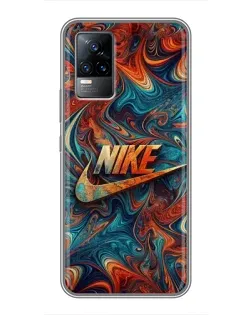 Чехол для Vivo V21 с картинкой «Nike в абстракции»