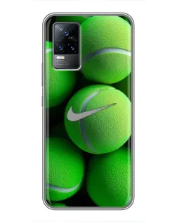Чехол для Vivo V21 с картинкой «Теннисные мячи Найк»