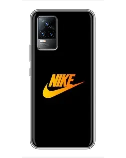 Чехол для Vivo V21 с картинкой «Золотой логотип Nike»