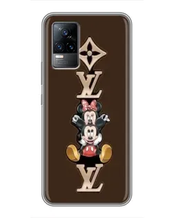 Чехол для Vivo V21 с картинкой «LV и Микки Маус»