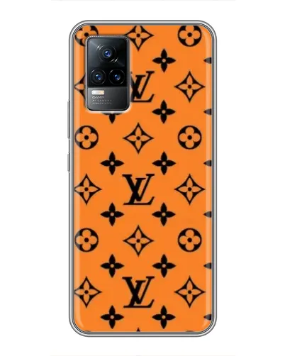Чехол для Vivo V21 с картинкой «Оранжевый стиль LV»