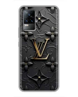 Чехол для Vivo V21 с картинкой «Кожаная текстура LV»