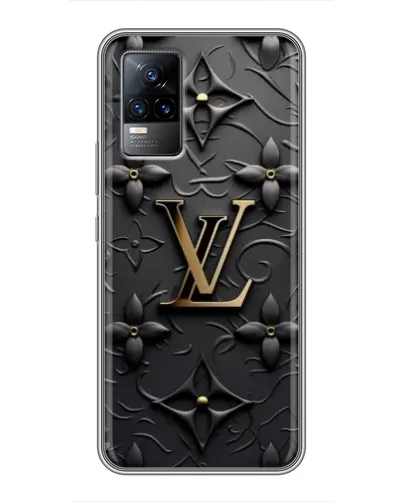 Чехол для Vivo V21 с картинкой «Кожаная текстура LV»