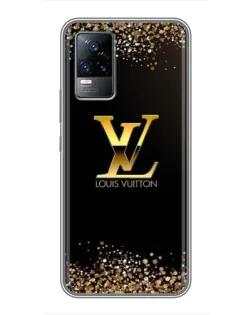 Чехол для Vivo V21 с картинкой «LV — золотые искры»