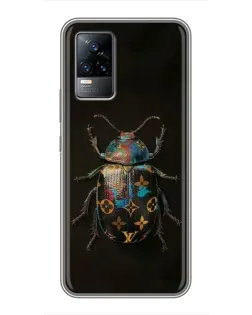 Чехол для Vivo V21 с картинкой «LV — мраморный принт»