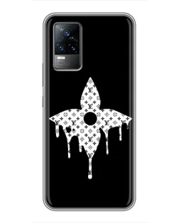 Чехол для Vivo V21 с картинкой «Цветочная монограмма»
