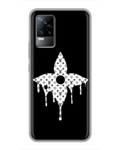 Чехол для Vivo V21 с картинкой «Цветочная монограмма»