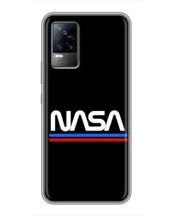 Чехол для Vivo V21 с картинкой «NASA — классика Red Blue» Чехол для Vivo V21 с картинкой «NASA — классика Red Blue»