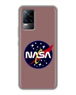 Чехол для Vivo V21 с картинкой «NASA — ретро космос»