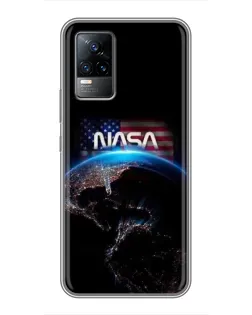 Чехол для Vivo V21 с картинкой «Земля из космоса NASA»