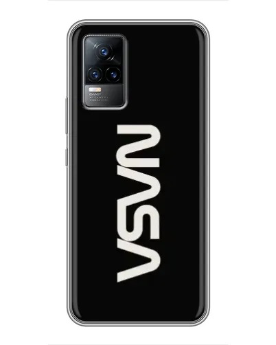Чехол для Vivo V21 с картинкой «NASA — вертикальный логотип»