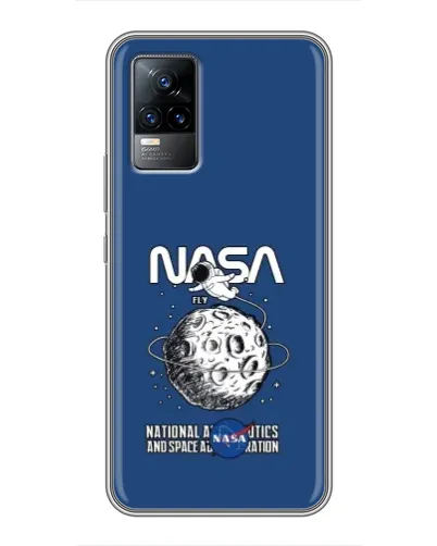 Чехол для Vivo V21 с картинкой «NASA — лунная миссия»