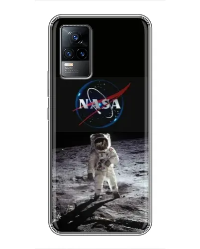 Чехол для Vivo V21 с картинкой «Астронавт на Луне»