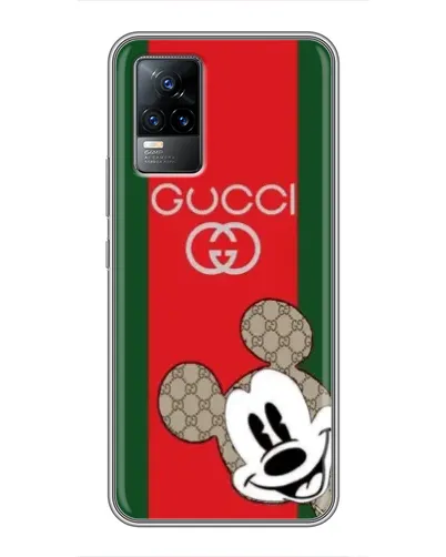 Чехол для Vivo V21 с картинкой «Gucci — полосы и Микки»