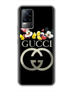 Чехол для Vivo V21 с картинкой «Gucci — герои Disney»