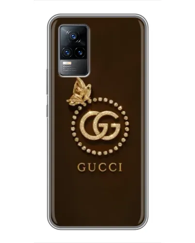Чехол для Vivo V21 с картинкой «Gucci — золотая бабочка»
