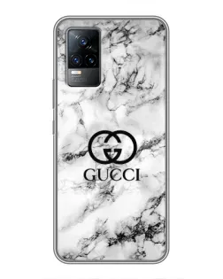 Чехол для Vivo V21 с картинкой «Gucci — мраморный шик»