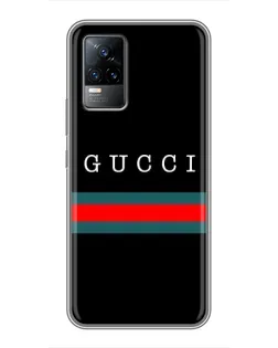 Чехол для Vivo V21 с картинкой «Gucci — красный пояс»