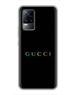 Чехол для Vivo V21 с картинкой «Gucci — неоновый минимализм»