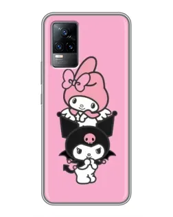 Чехол для Vivo V21 с картинкой «My Melody и Kuromi» Чехол для Vivo V21 с картинкой «My Melody и Kuromi»